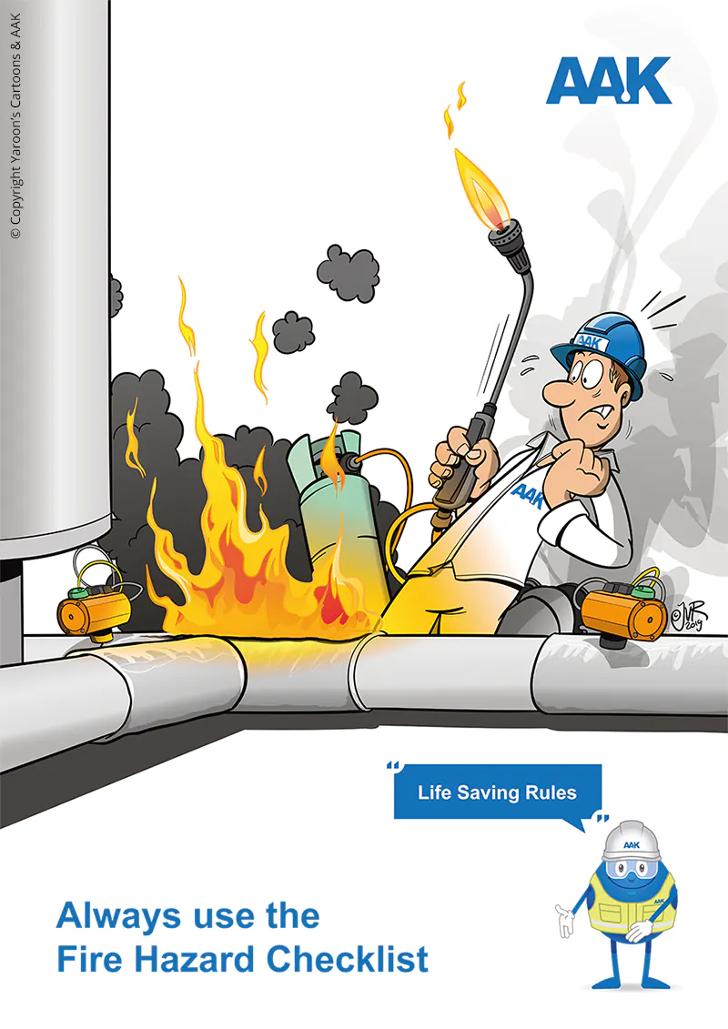 AAK Life Saving Rules Poster - Pas op met brandbaar isolatiemateriaal AAK Life Saving Rules Poster - Isolatie brandbaar