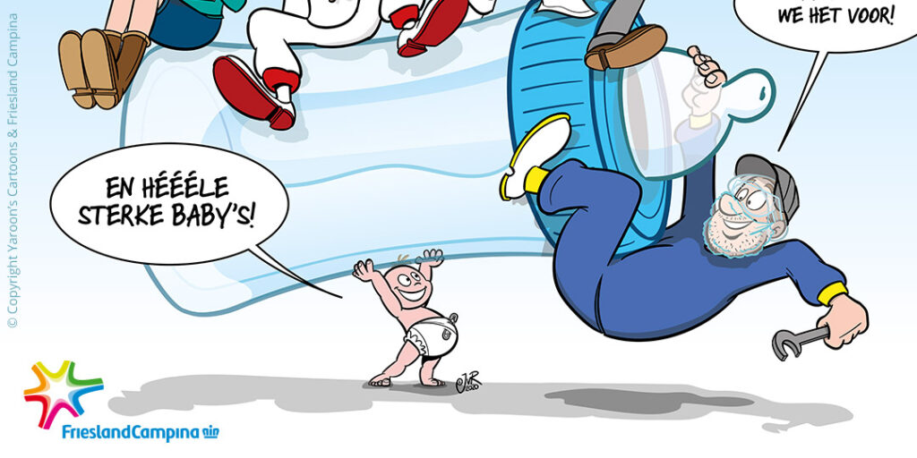 Hele sterke Baby's. Poster voor bewustwordingscampagne Friesland Campina Hele sterke Baby's. Poster voor bewustwordingscampagne Friesland Campina