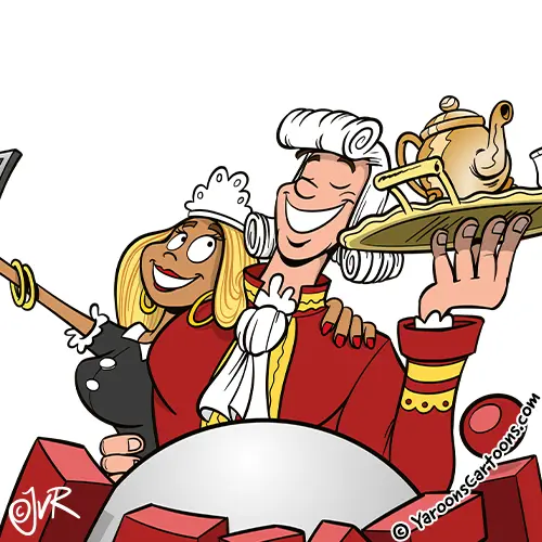 Review van Sjak de Volder van Mediafox, Logo Koning Cartoon