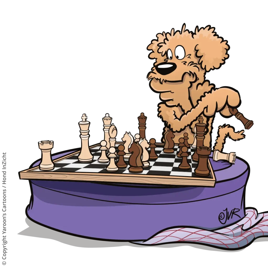 De doordachte denker: karakter voor het boek "Hersenwerk voor Honden".